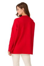 Red Holiday Jacquard Sweater One Size