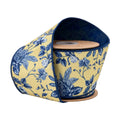4" Wired Dupioni Ribbon | Blue and Yellow Toile w/ Blue Backing | 10 Yard Roll