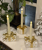Gold And White Package Taper Holder