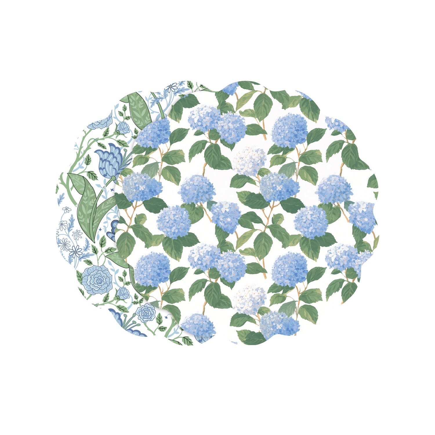 VIDA Blue Hydrangea & Floral Reversible Placemat Set