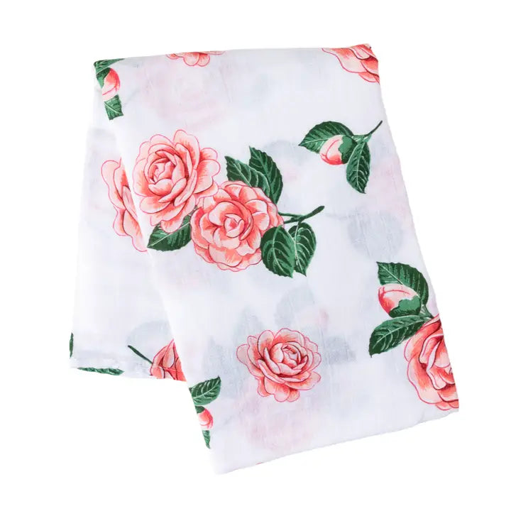 Camellia Swaddle Blanket Floral