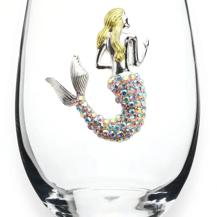 Jeweled Stemless Wine Glass
