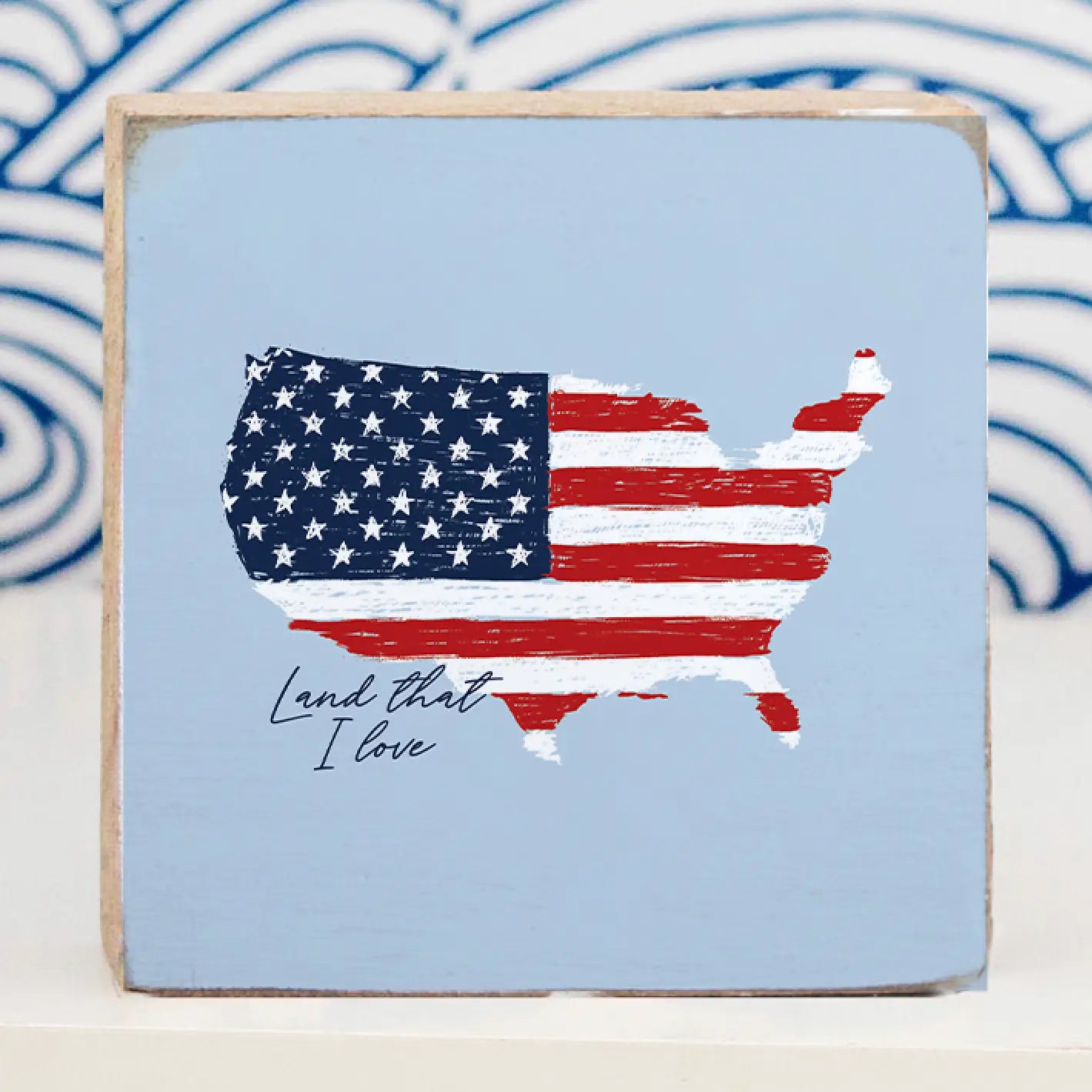 Land that I love Lyric Decorative Wooden Block
