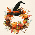 Cocktail Napkin Witch Wreath