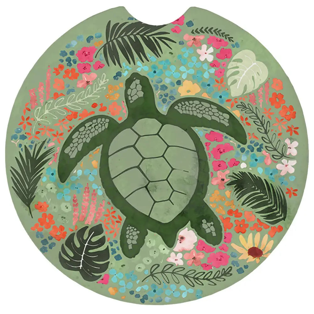 Floral Turtle Car Coaster Individual