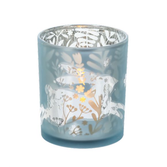 Etched Rabbit Tealight Holder