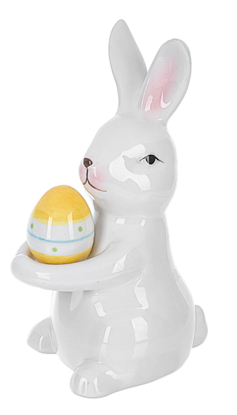 Ceramic Rabbit With Yellow Easter Egg