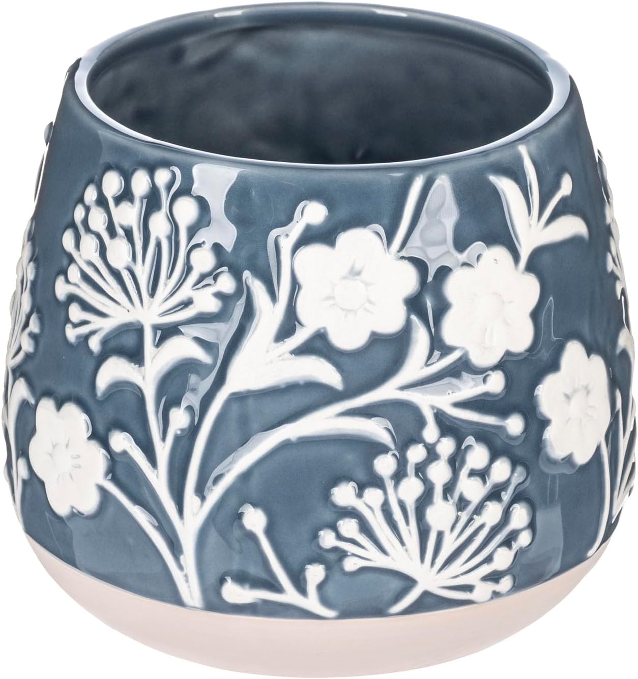 Blue And White Botanical Planter