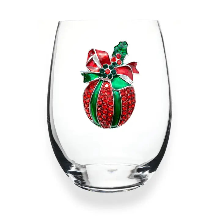 Jeweled Stemless Wine Glass
