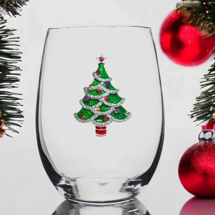 Jeweled Stemless Wine Glass