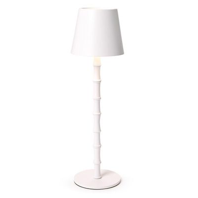 Cordless LED White Bamboo Table Lamp