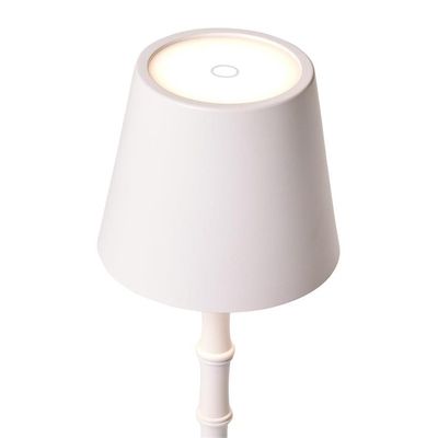 Cordless LED White Bamboo Table Lamp