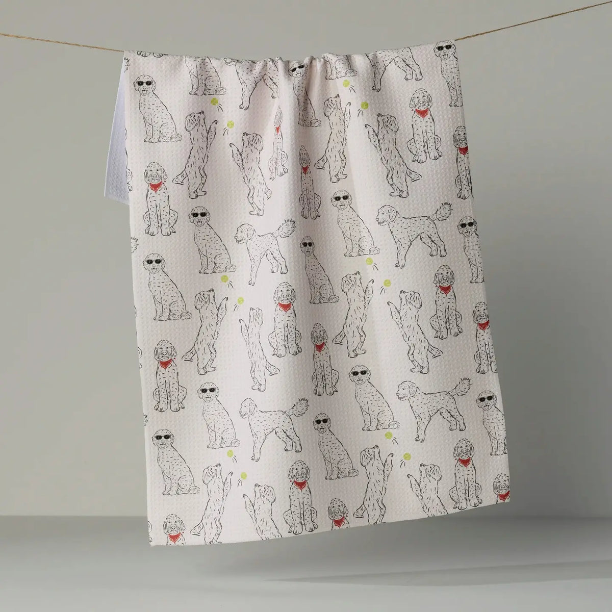 Geometry Dog Themed Tea Towels