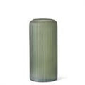 Frosted Green Ribbed Glass Vase
