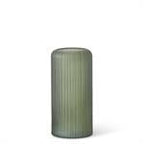 Frosted Green Ribbed Glass Vase