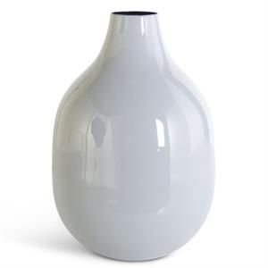 Gray Enameled Metal Vase