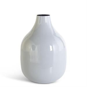Gray Enameled Metal Vase