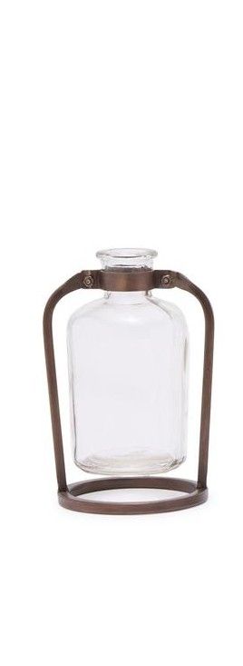 Glass Bottle Vases With Metal Stand
