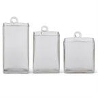 Hand-blown Square Clear Glass Hanging Vase