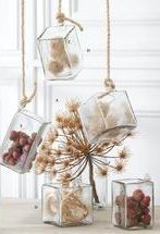 Hand-blown Square Clear Glass Hanging Vase