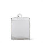 Hand-blown Square Clear Glass Hanging Vase