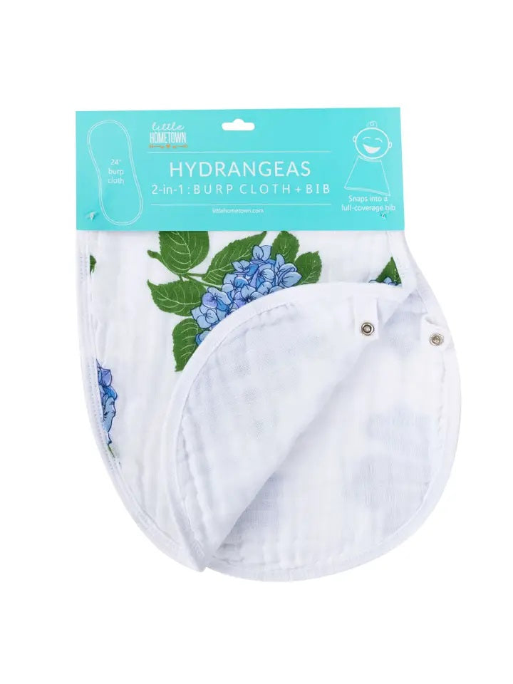 2 In 1 Burp Bib Hydrangea