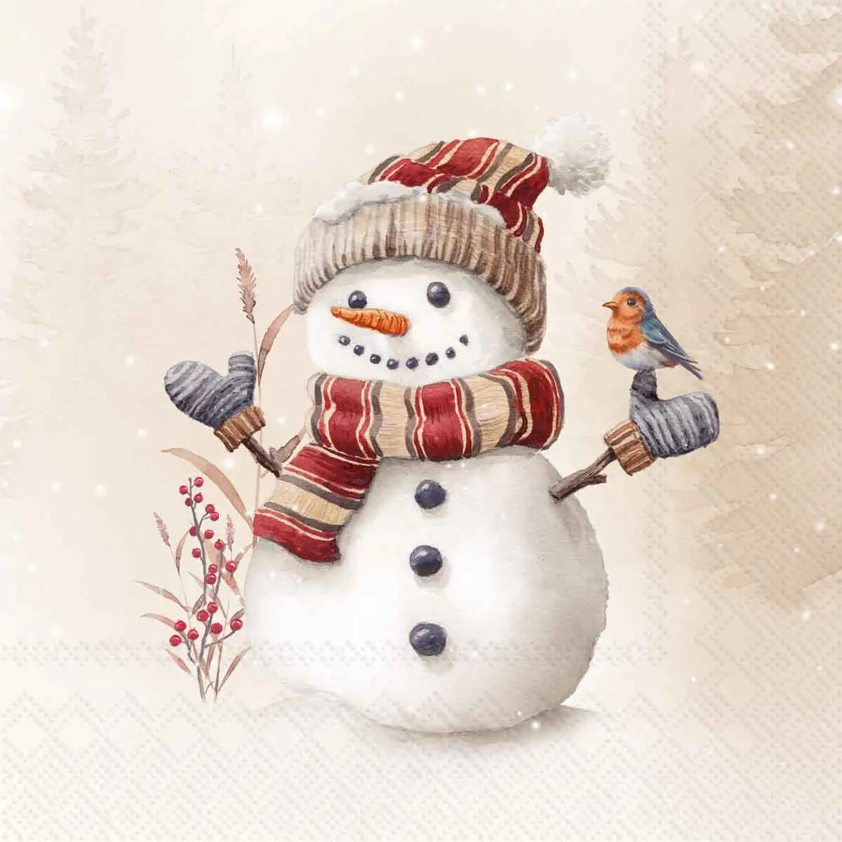 Oscar The Snowman Lunch Napkin