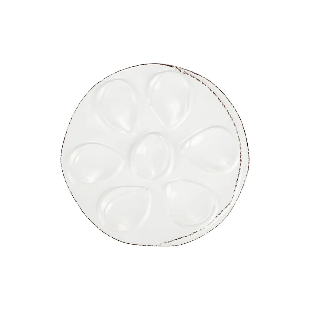 Vietri Lastra White Oyster Plate