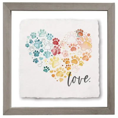 Love Pawprint Heart Floating Art