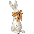 Resin Carved Bunny With Carrots 11 Inch