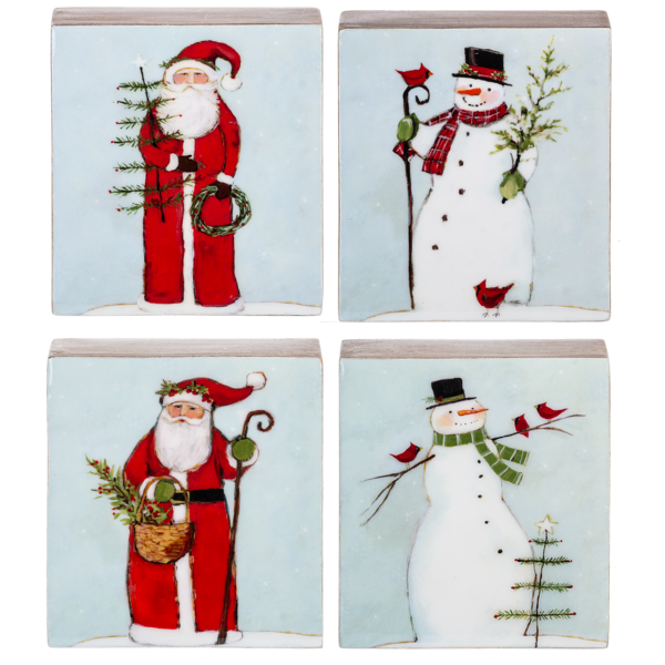 Santa And Snowman Block