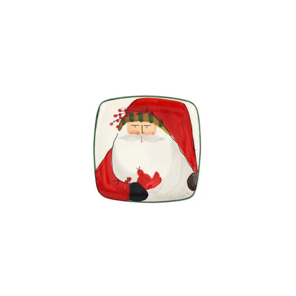 Old St. Nick Square Plate With Red Bird