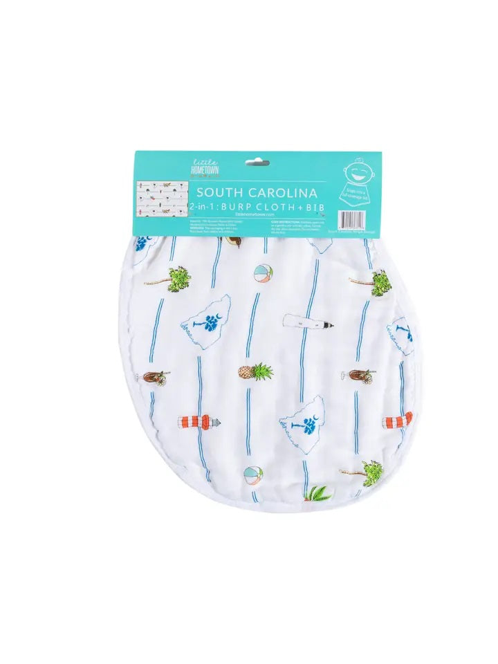 2 In 1 Burp Bib South Carolina
