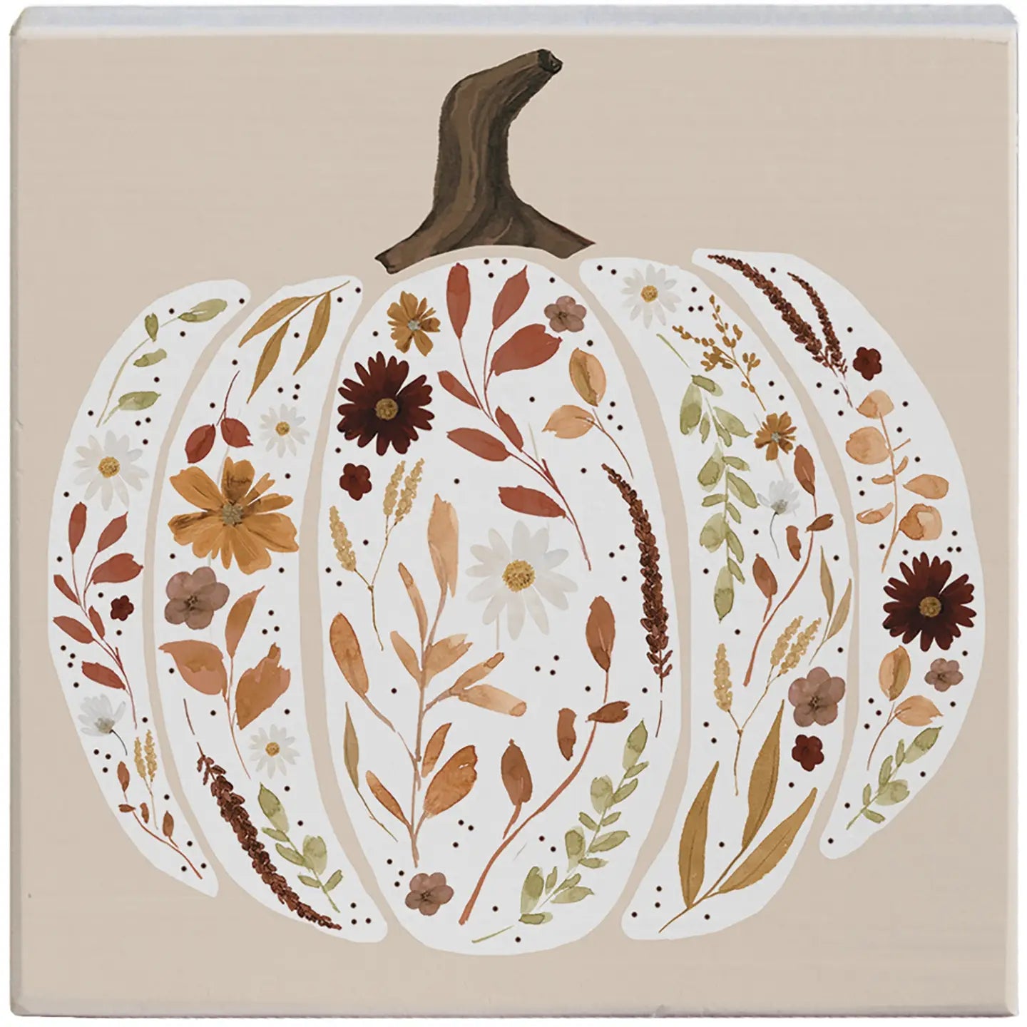 Leaf Collage Pumpkin Block