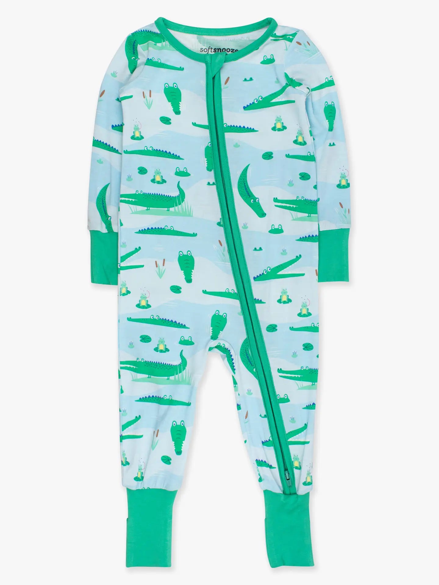 Alligator Adventure Convertible One Piece Pajama - Bamboo Viscose