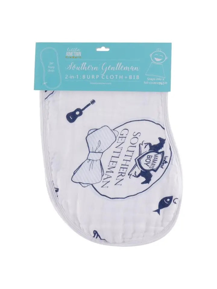 2 In 1 Burp Bib Southern Gent