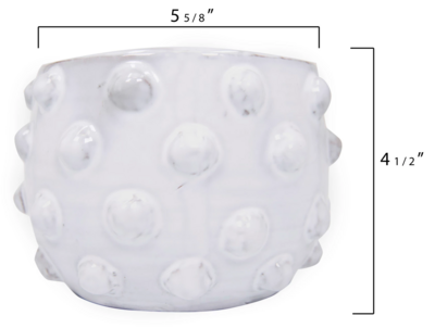 Terracotta Beaded Planter - White