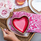 Vietri Baroque Glass Red Heart Cocktail Plate