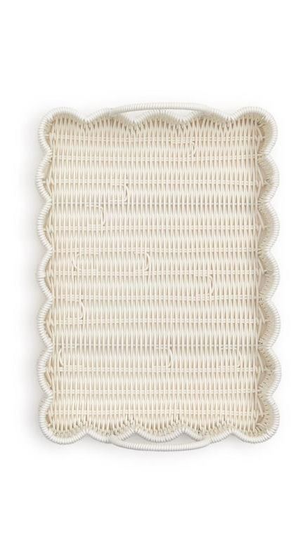 All Weather Wicker Scallop Edge Tray