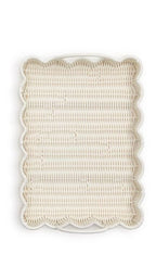 All Weather Wicker Scallop Edge Tray