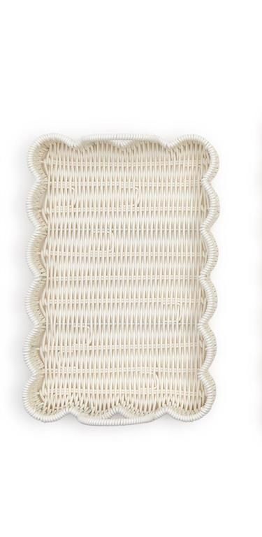 All Weather Wicker Scallop Edge Tray