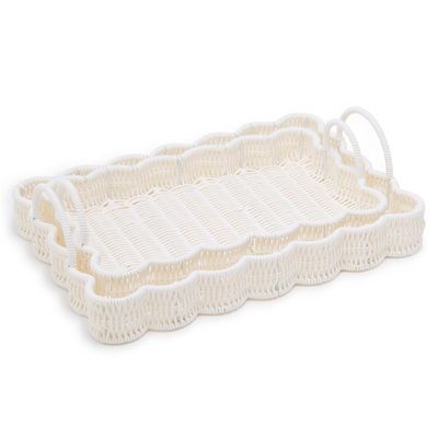 All Weather Wicker Scallop Edge Tray
