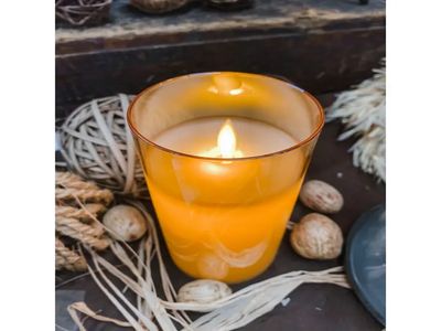3x4 Amber Glass Moving Flame Candle