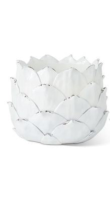 White Artichoke Resin Planter