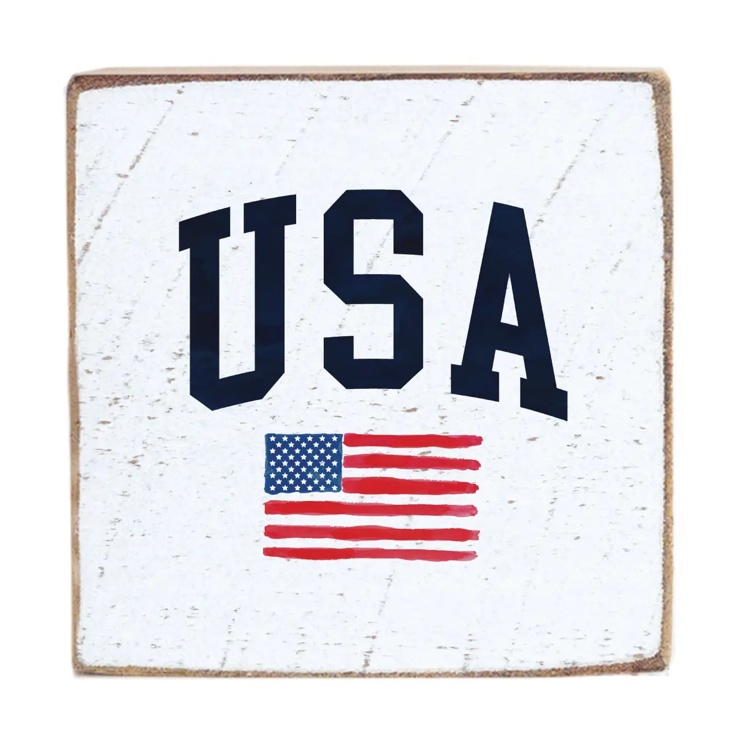 USA Flag Block Sign
