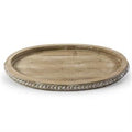 Beaded Wood Oval Tray