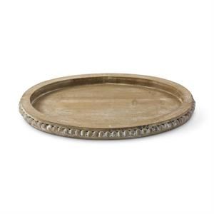 Beaded Wood Oval Tray