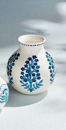 Block Print Flower Vase
