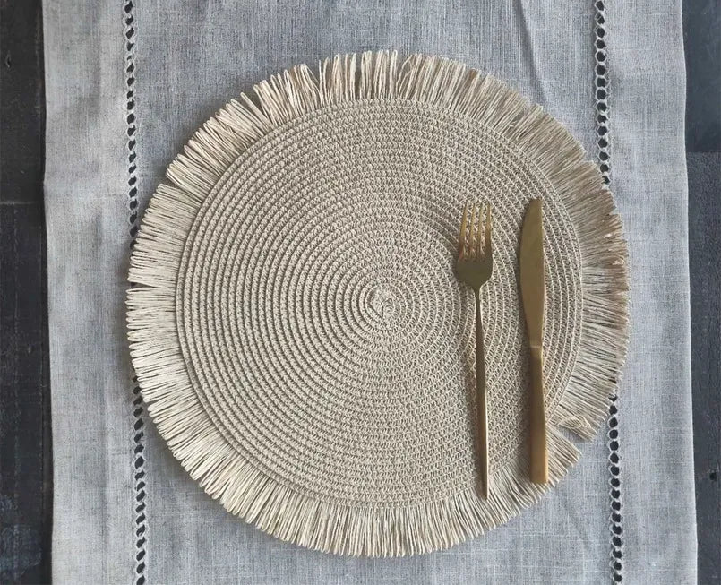 Handwoven Fringe Boho Placemat