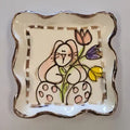 Bunny Tulips Candle Plate